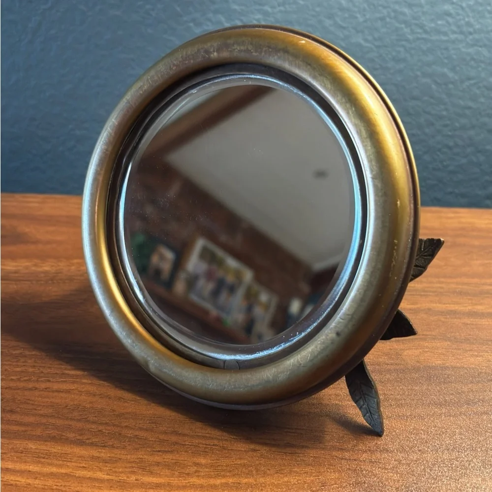 Anthropologie Tabletop Beveled Mirror w/Bronze details
